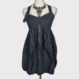 Y2K Dollhouse Babydoll Halter Mini Dress Small Grunge Boho Indie Whimsigoth